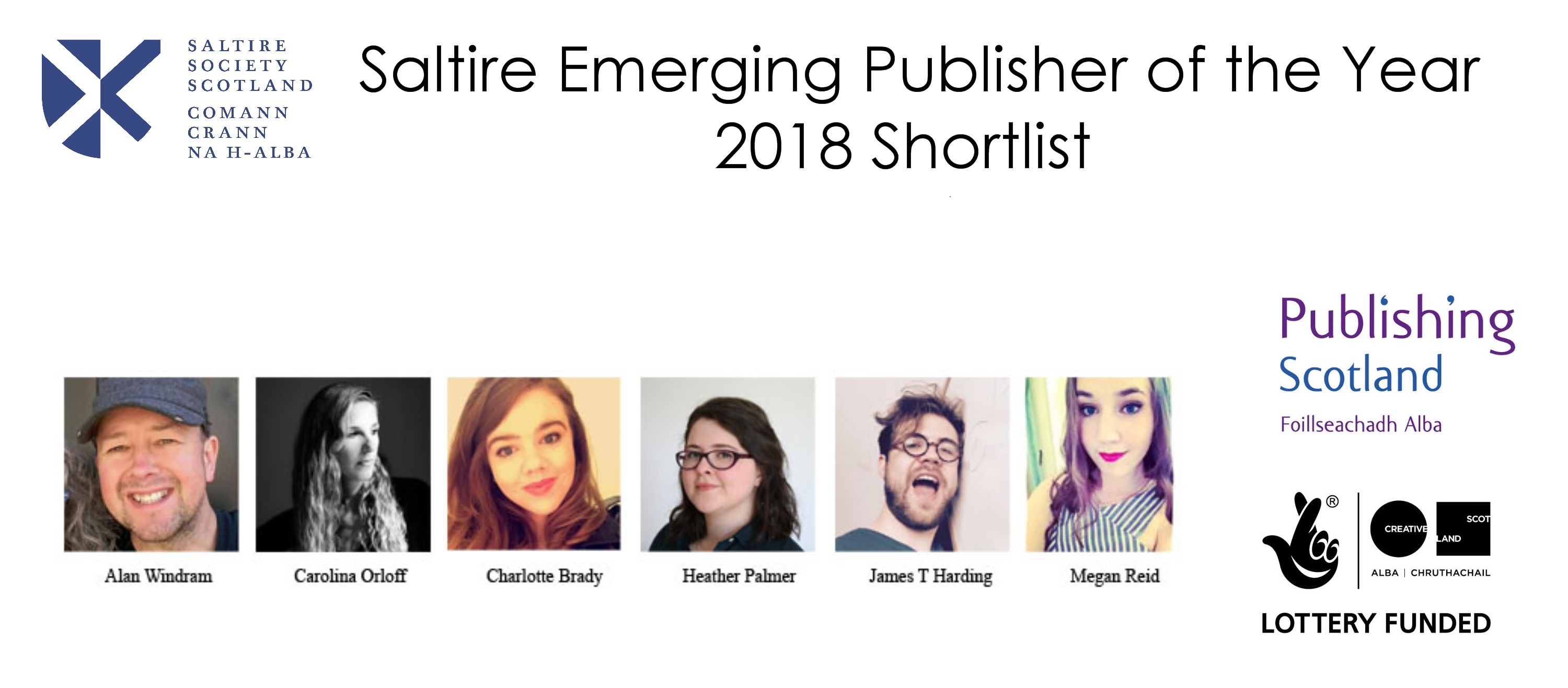 Saltire Society Emerging Publisher of the Year Award 2018 Shortlistees