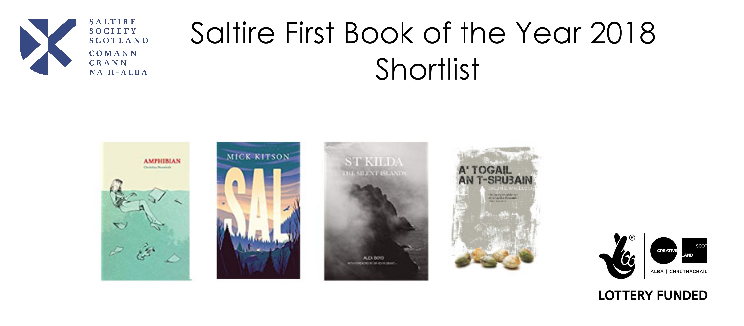 Saltire Society First Book Award 2018 Shortlisted Books